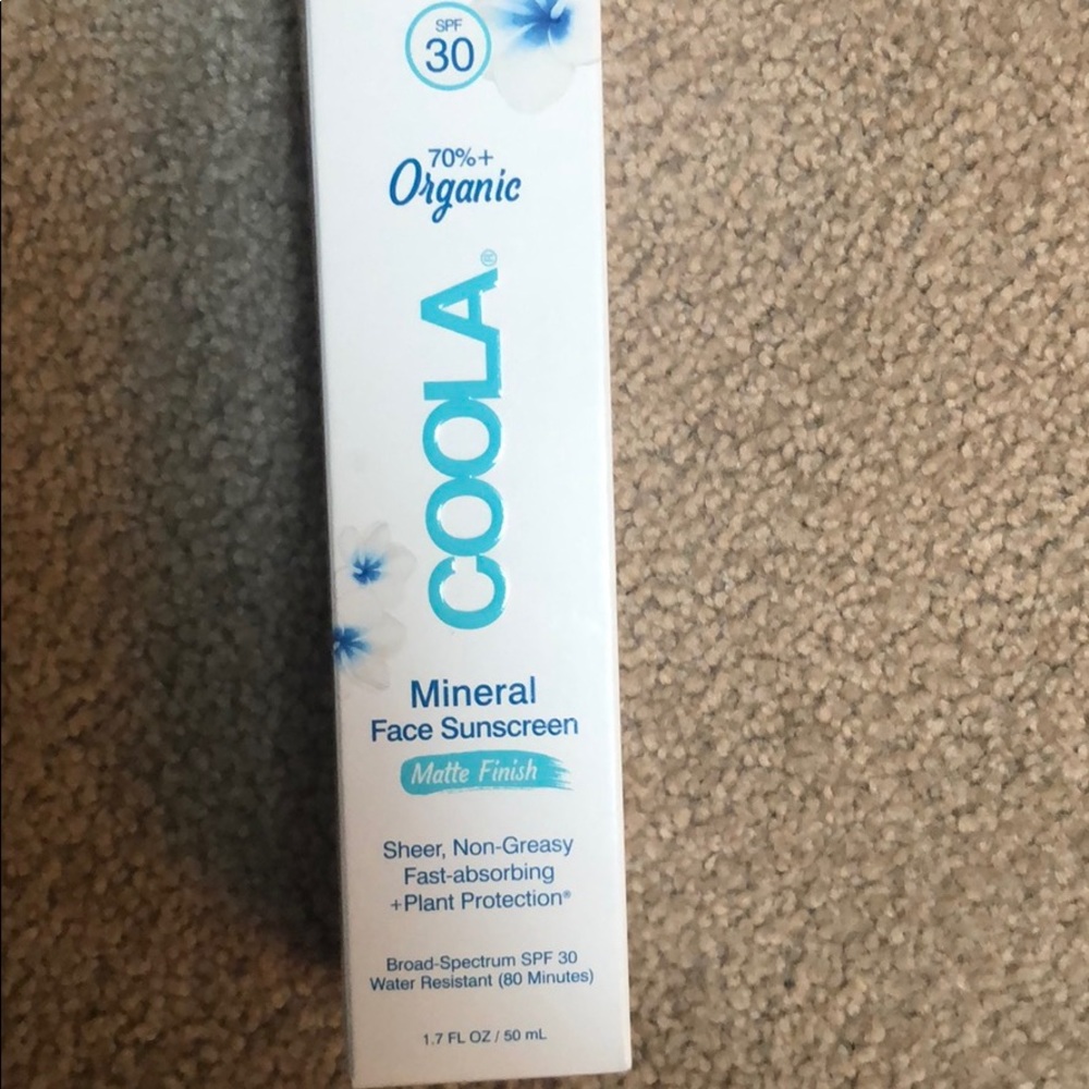 Organic COOLA mineral face sunscreen.